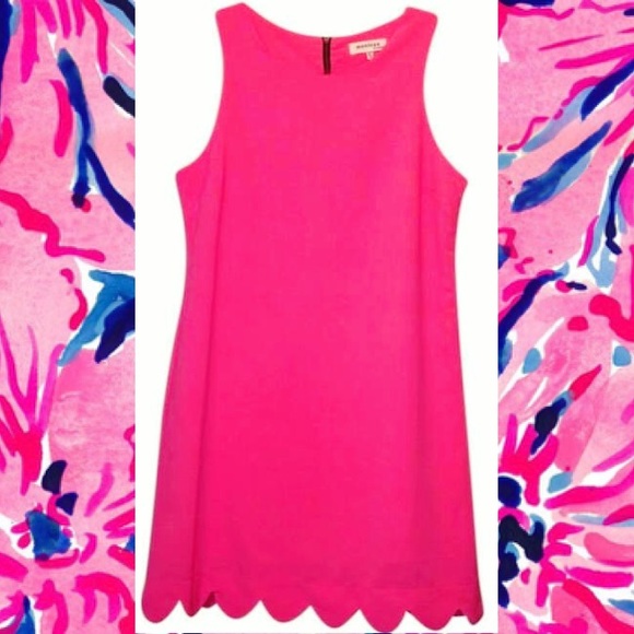 Monteau Dresses & Skirts - 💕⚓️✨✨Hot Pink Casual Scalloped Trim Dress